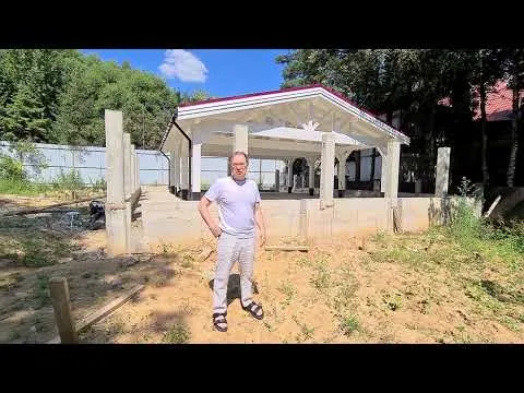 «ОТЗЫВ Заказчика. Навес 9х9м. Клееные балки.» — видео