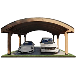 Раздел Навесы с гнутоклееными балками