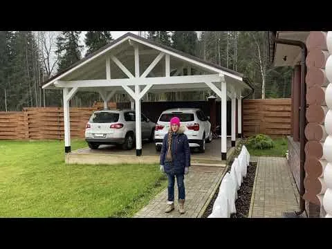 «ОТЗЫВ ЗАКАЗЧИКА навес из клееного бруса для 2 авто 6х6м.» — видео