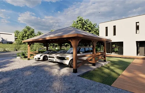 Навес для 3ех машин ВЕСТА — Фото 7