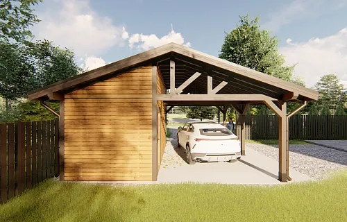 Навес для одного авто с хозблоком ВЕЛИГОРСКИЙ — Фото 10