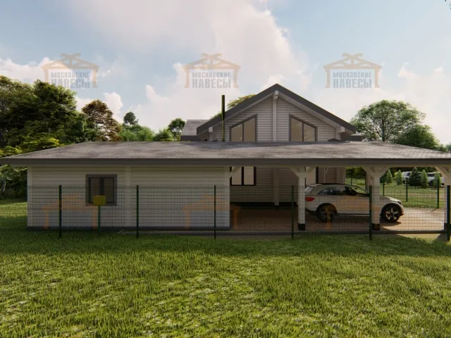 Навес с гаражом МЕДВЕЖИЙ — Фото 9