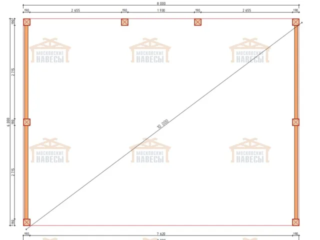 Навес для 3ех машин ВЕСТА 2.0 — Фото 10
