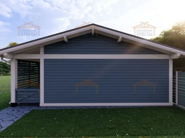 Навес для трех авто с хозблоком СОНАТА — Фото 6