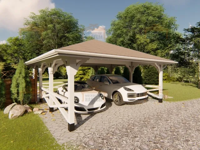 Навес для двух машин РЕНЕССАНС — Фото 9