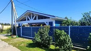 Навес для трех авто с хозблоком СОНАТА - миниатюра