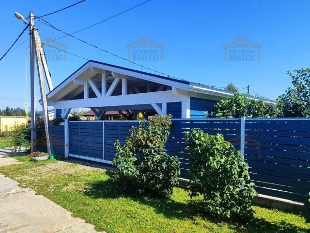 Навес для трех авто с хозблоком СОНАТА — Фото 1