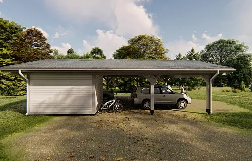 Навес для трех машин c хозблоком ТРИО XL — Фото 6