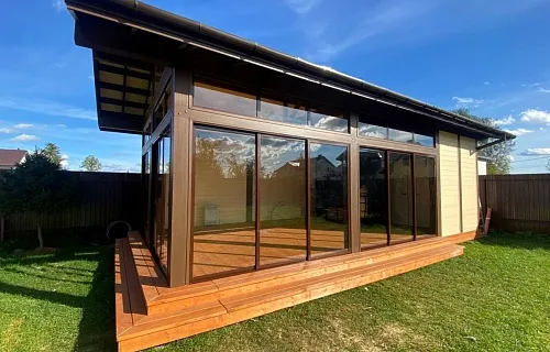 Застекленная беседка с хозблоком ЖАСМИН — Фото 2