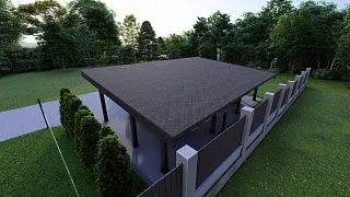 Навес для двух машин РОНДО 2.0 - миниатюра