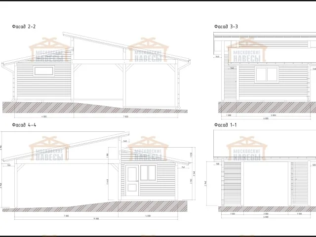 Навес для двух машин с хозблоком КОНАКОВО — Фото 6