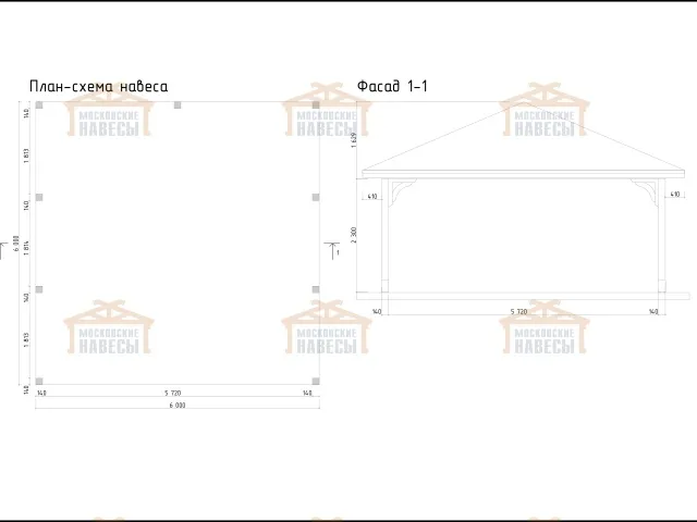 Навес для двух машин РЕНЕССАНС — Фото 14