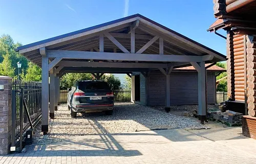 Навес для двух автомобилей с хозблоком КАЛИФОРНИЯ — Фото 4