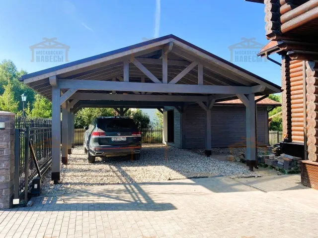 Навес для двух автомобилей с хозблоком КАЛИФОРНИЯ — Фото 4