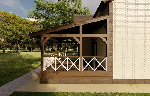 ВЕРАНДА К ДОМУ ЛЕСНАЯ — Фото 6