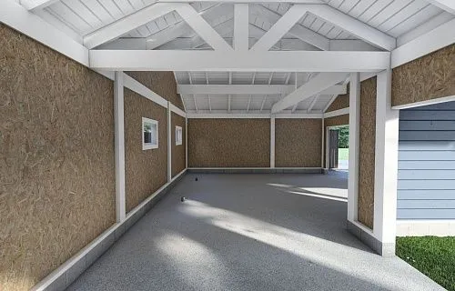 Навес для двух машин с хозблоком ГОРКИ — Фото 8