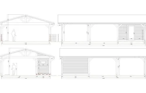 Навес для трех машин c хозблоком ТРИО XL — Фото 8