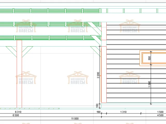 Навес для двух машин с хозблоком ОРЕГОН — Фото 9