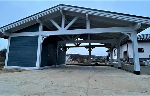 Навес для двух автомобилей с хозблоком БАВАРИЯ MAXI — Фото 2