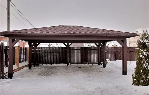 Навес для двух машин МАЛАХОВКА — Фото 9