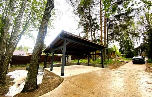 Деревянный односкатный навес для двух авто МОНБЛАН — Фото 3