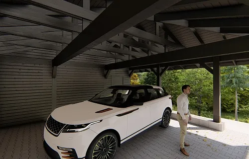 Навес с гаражом и хозблоком БИГ ГАРАЖ — Фото 3