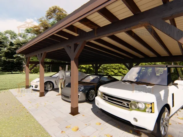 Односкатный навес для авто БЕРГАМО — Фото 4