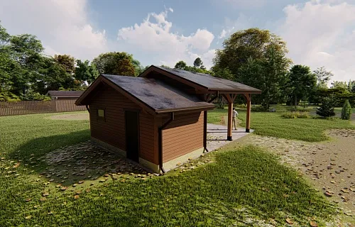 Навес для двух авто с хозблоком ЮПИТЕР — Фото 7