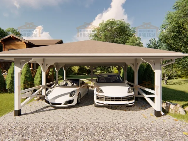 Навес для двух машин РЕНЕССАНС — Фото 12