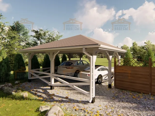 Навес для двух машин РЕНЕССАНС — Фото 10