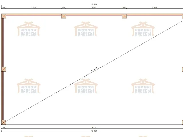 Навес для трех машин ЛАДЬЯ — Фото 8