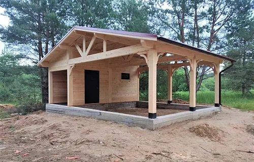 Навес для двух автомобилей с хозблоком БАВАРИЯ MAXI — Фото 13