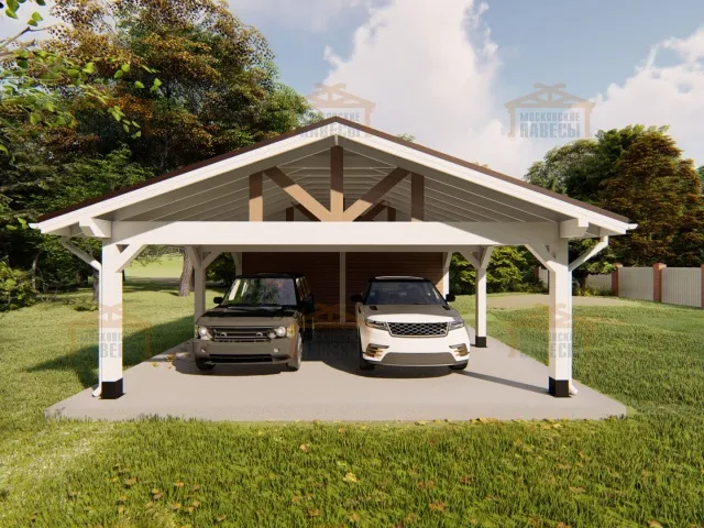 Навес для двух машин с хозблоком РИВЬЕРА 2.0 — Фото 6