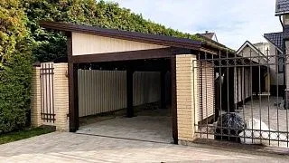 Деревянный навес для авто с ограждениями МОНТЕ-КАРЛО - миниатюра