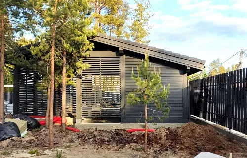 Навес для двух машин с хозблоком ИСТРА — Фото 2