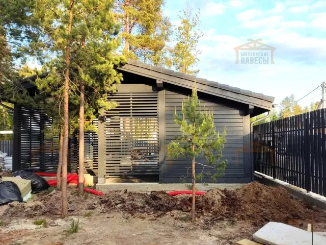 Навес для двух машин с хозблоком ИСТРА — Фото 6