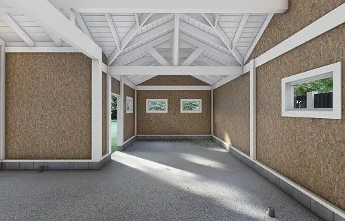 Навес для двух машин с хозблоком ГОРКИ — Фото 7