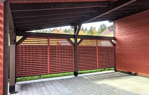 Навес для двух машин с хозблоком КОНАКОВО — Фото 3