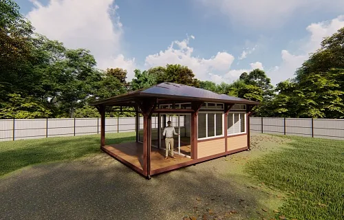 Застекленная беседка ГРАФСКАЯ ПРИСТАНЬ 3.0 — Фото 8