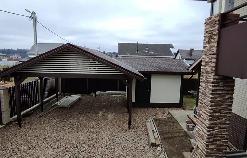 Навес для двух автомобилей с хозблоком КАЛИФОРНИЯ — Фото 10