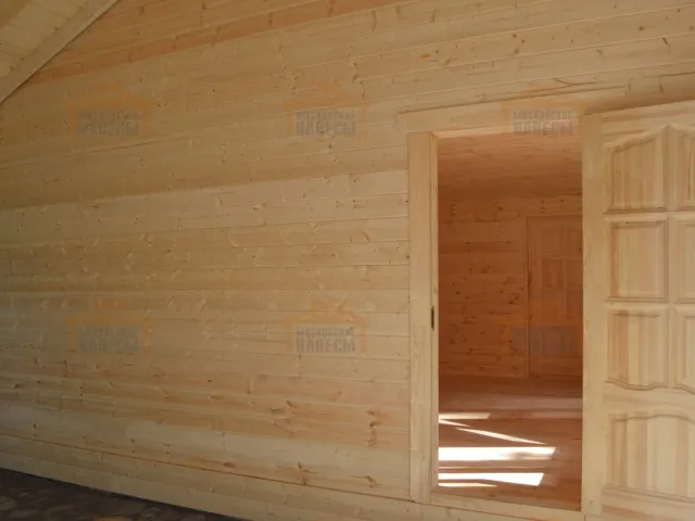 Деревянный навес для двух машин с каркасным домиком ОЛИМП — Фото 4