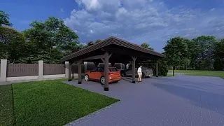 Навес для двух машин РОНДО 2.0 - миниатюра