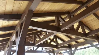 Навес для двух машин с хозблоком ГОРКИ - миниатюра