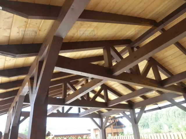 Навес для двух машин с хозблоком ГОРКИ — Фото 8