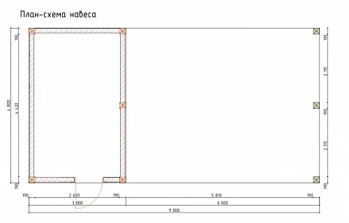 Навес для двух автомобилей с хозблоком КОНСУЛ — Фото 6