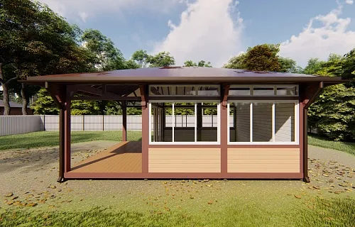 Застекленная беседка ГРАФСКАЯ ПРИСТАНЬ 3.0 — Фото 10