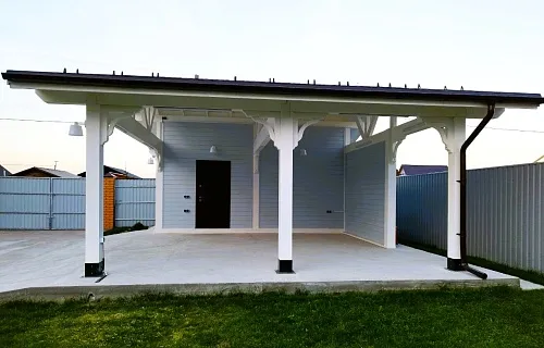 Навес для двух автомобилей с хозблоком БАВАРИЯ MAXI 2.0 — Фото 3