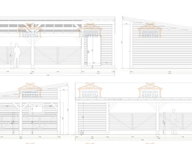 Навес односкатный с хозблоком УСАДЬБА — Фото 10
