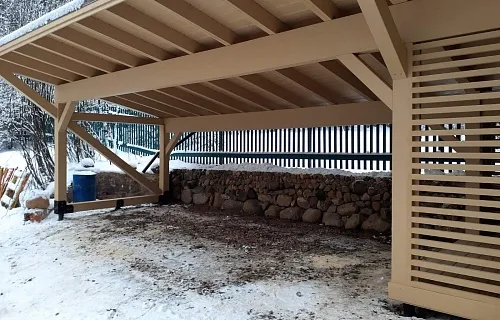 Деревянный навес для двух авто НИКОЛИНСКИЙ — Фото 5