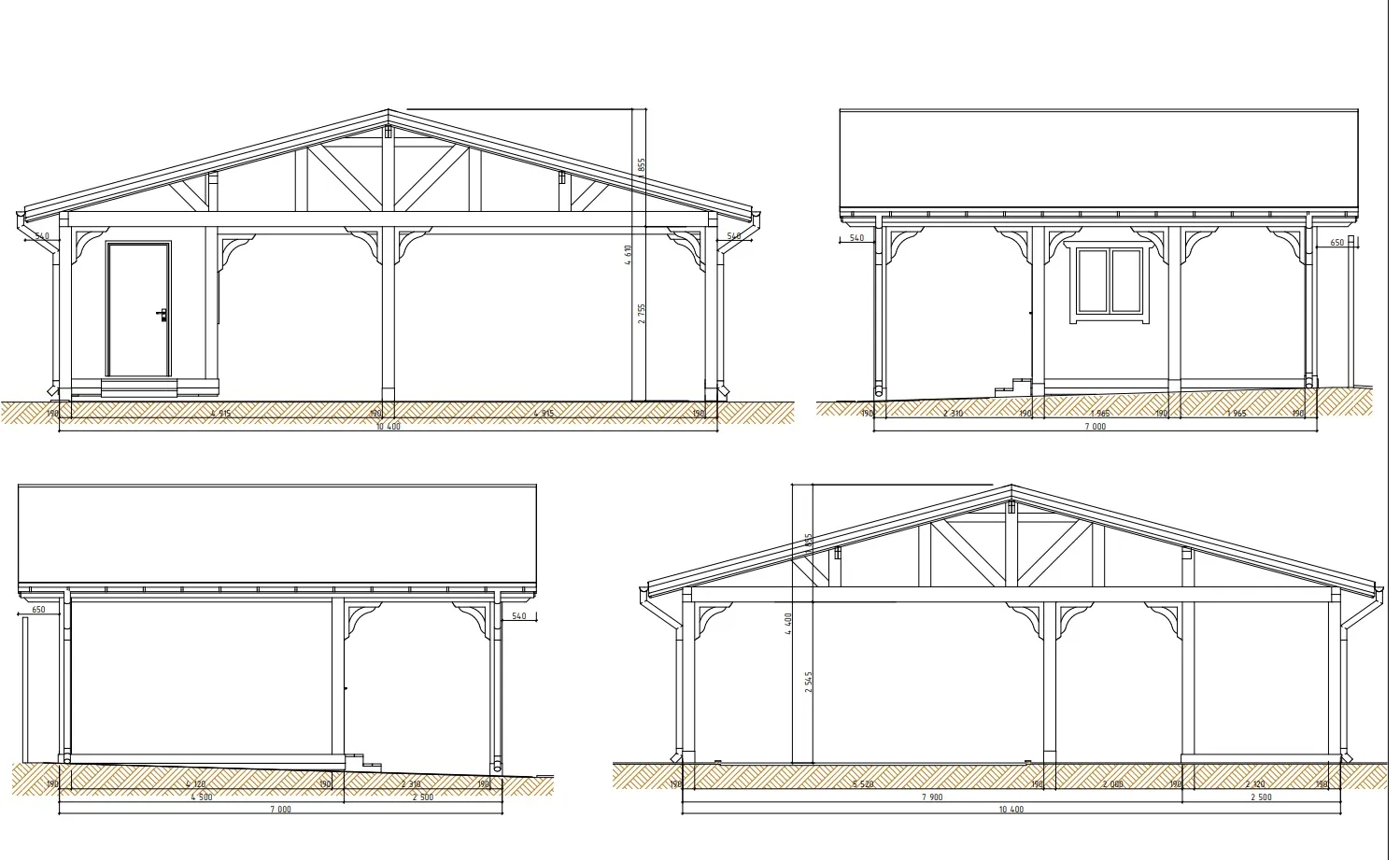 Деревянный навес для двух авто с хозблоком ПАНТЕОН — Фото 10